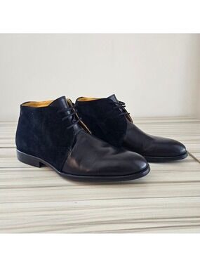Undandy Black Suede Leather Lace Up Chukka Ankle Boot Size 38 US 6